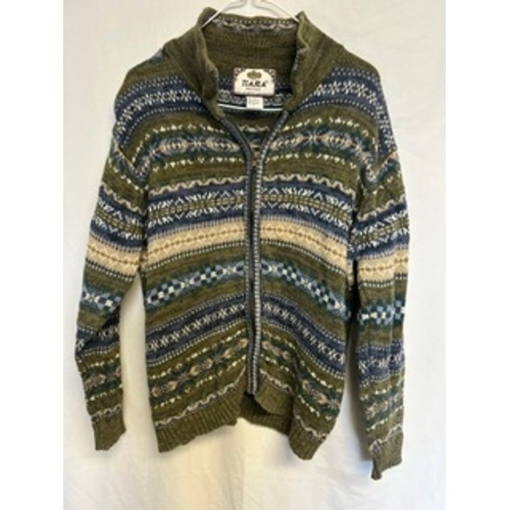 Vintage Y2K Tiara International Nordic Fair Isle Womens Snowflake Petites Rustic